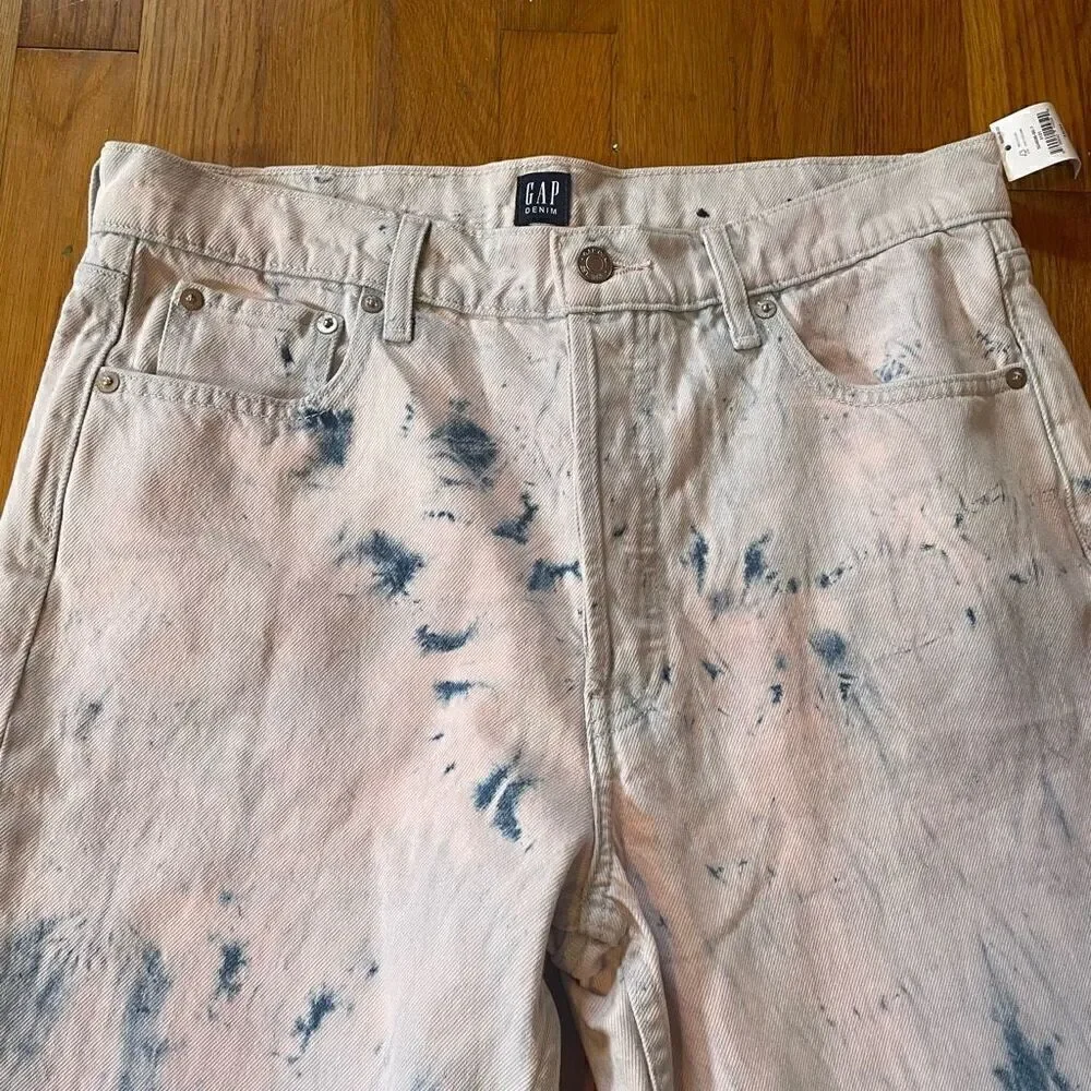 GAP | cheeky straight high rise light pink tie-dye jeans 12/31 NWT